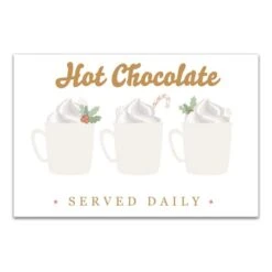 Hot Chocolate Served Daily 30x20 Canvas Wall Art