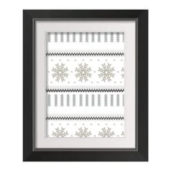 14" Knit Gray Black Framed Print Wall Art