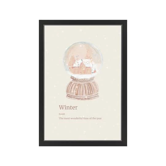 30" Snow Globe Winter Black Framed Print Wall Art 2 30" Snow Globe Winter Black Framed Print Wall Art - Image 2