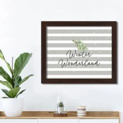 20" Winter Wonderland Gray Stripes Black Framed Print Wall Art -Michaels Store D518469S 2