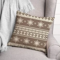 Neutral Christmas Sweater Throw Pillow 5 Neutral Christmas Sweater Throw Pillow -Michaels Store D518471S 2
