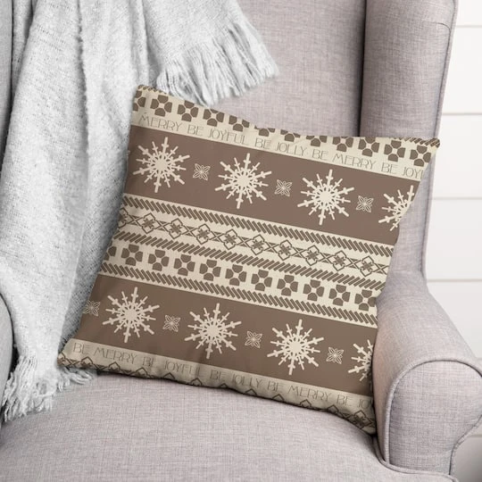 Neutral Christmas Sweater Throw Pillow 3 Neutral Christmas Sweater Throw Pillow - Image 3