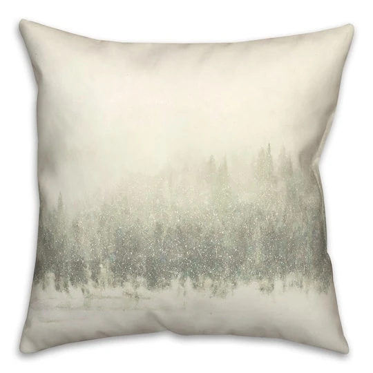 Let It Snow Tree Line Green 18x18 Throw Pillow 1 Let It Snow Tree Line Green 18x18 Throw Pillow