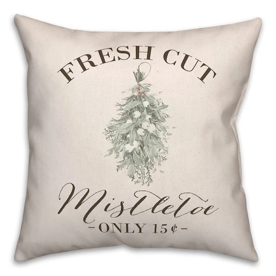 Fresh Cut Mistletoe 18x18 Throw Pillow 1 Fresh Cut Mistletoe 18x18 Throw Pillow