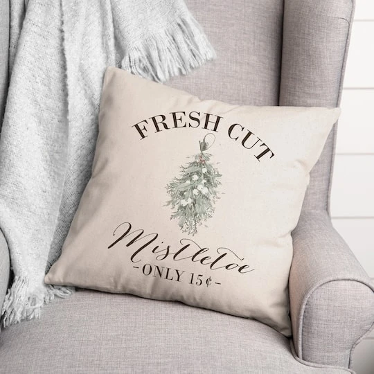 Fresh Cut Mistletoe 18x18 Throw Pillow 3 Fresh Cut Mistletoe 18x18 Throw Pillow - Image 3