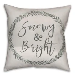 Snowy And Bright 18x18 Throw Pillow