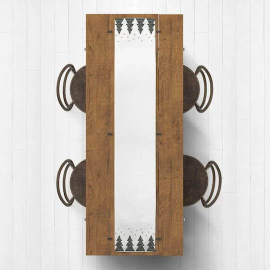 72" Christmas Tree Snow Twill Table Runner 1 72" Christmas Tree Snow Twill Table Runner