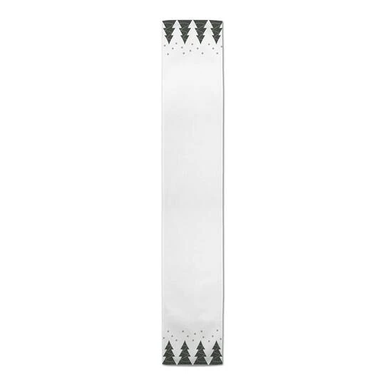 72" Christmas Tree Snow Twill Table Runner 4 72" Christmas Tree Snow Twill Table Runner - Image 4