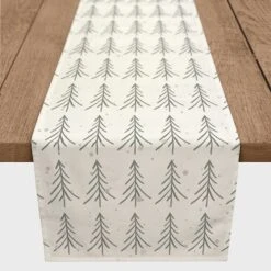 Tree Winter Snow 16x90 Poly Twill Table Runner 6 Tree Winter Snow 16x90 Poly Twill Table Runner -Michaels Store D518494S 2