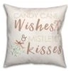 Candycane Wishes Kisses 18x18 Throw Pillow