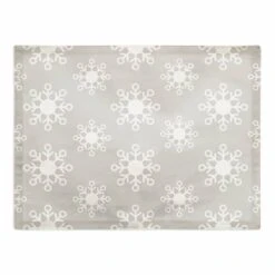 Neutral Snow Flakes 18x14 Poly Twill Placemat