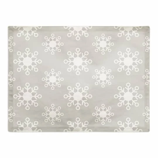 Neutral Snow Flakes 18x14 Poly Twill Placemat 1 Neutral Snow Flakes 18x14 Poly Twill Placemat