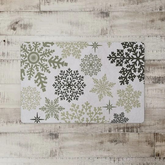 Snowflake Pattern 27x18 Floor Mat 3 Snowflake Pattern 27x18 Floor Mat - Image 3