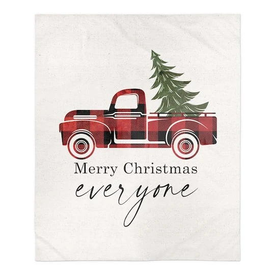 Merry Christmas Truck Sherpa Fleece Blanket 1 Merry Christmas Truck Sherpa Fleece Blanket