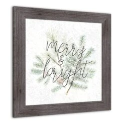 16" Merry & Bright Western Gray Framed Print -Michaels Store D518551S 2