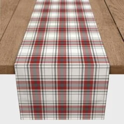 Red Gray Plaid 16x90 Cotton Twill Runner 6 Red Gray Plaid 16x90 Cotton Twill Runner -Michaels Store D518561S 2