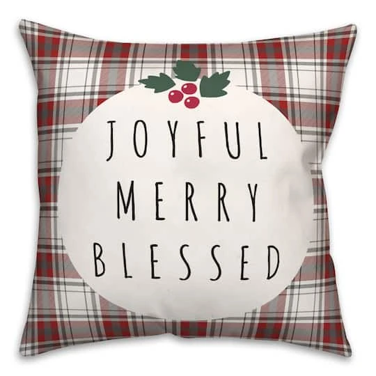 Joyful Merry Blessed 18x18 Throw Pillow 2 Joyful Merry Blessed 18x18 Throw Pillow - Image 2