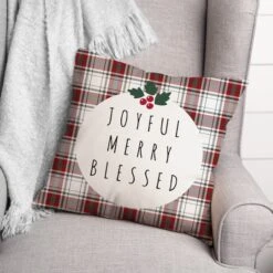 Joyful Merry Blessed 18x18 Throw Pillow 7 Joyful Merry Blessed 18x18 Throw Pillow -Michaels Store D518563S 3