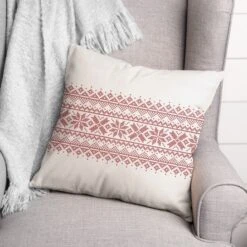 Knit Snowflakes 18x18 Throw Pillow -Michaels Store D518564S 2