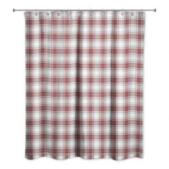 Red & Gray Plaid Shower Curtain