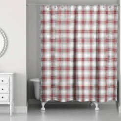 Red & Gray Plaid Shower Curtain -Michaels Store D518565S 2
