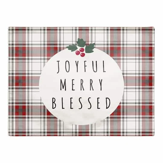 Joyful Merry Blessed 18x14 Cotton Twill Placemat 2 Joyful Merry Blessed 18x14 Cotton Twill Placemat - Image 2
