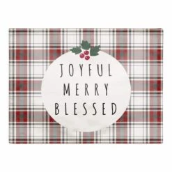 Joyful Merry Blessed 18x14 Cotton Twill Placemat