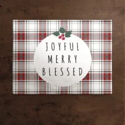Joyful Merry Blessed 18x14 Cotton Twill Placemat 5 Joyful Merry Blessed 18x14 Cotton Twill Placemat -Michaels Store D518569S 2