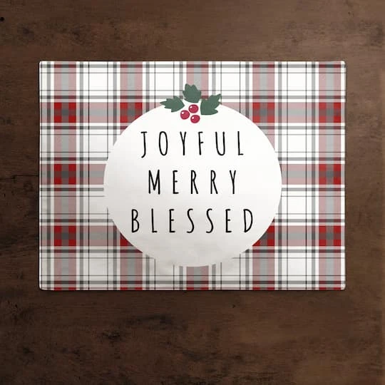 Joyful Merry Blessed 18x14 Cotton Twill Placemat 3 Joyful Merry Blessed 18x14 Cotton Twill Placemat - Image 3