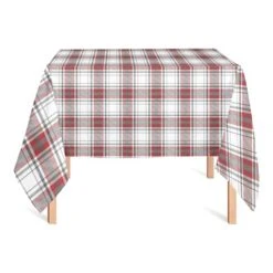 Red Gray Plaid 58x58 Tablecloth -Michaels Store D518584S 2