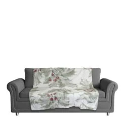 Holly Berry Leaves 50x60 Sherpa Fleece Blanket 7 Holly Berry Leaves 50x60 Sherpa Fleece Blanket -Michaels Store D518596S 3