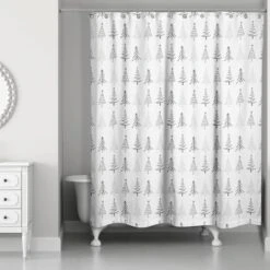 Designs Direct Christmas Tree Sketches 71" X 74" Shower Curtain -Michaels Store D518614S 2