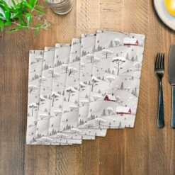 Snowy Village 10x10 Cotton Twill Napkin -Michaels Store D518616S 3