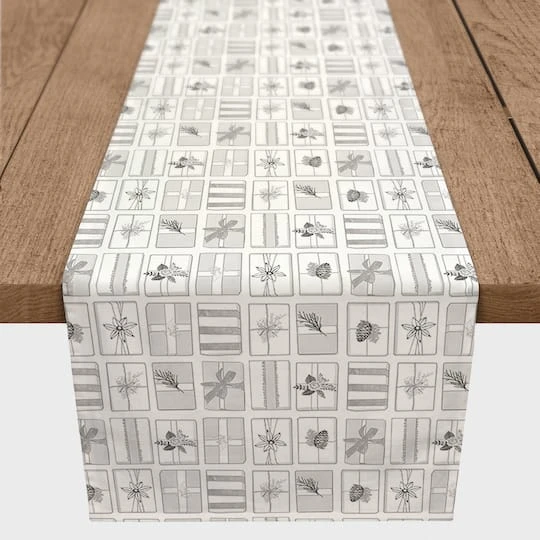 Silver Presents 16x72 Cotton Twill Runner 3 Silver Presents 16x72 Cotton Twill Runner - Image 3
