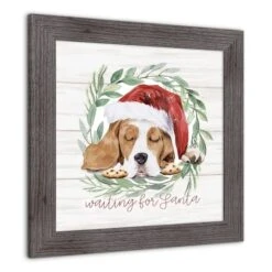 Designs Direct 16" X 16" Santa Dog Western Gray Framed Print -Michaels Store D518641S 2
