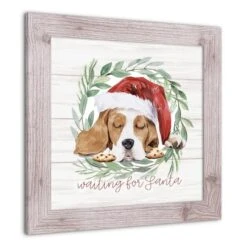 Designs Direct 16" X 16" Santa Dog Western White Framed Print -Michaels Store D518644S 2
