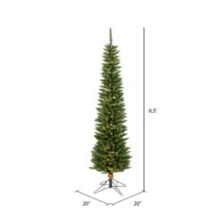 6.5ft. Pre-Lit Durham Pole Pine Artificial Christmas Tree, Warm White Dura-Lit® LED Lights -Michaels Store D522205S 4