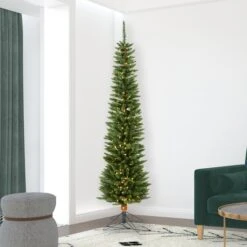 7.5ft. Pre-Lit Durham Pole Pine Artificial Christmas Tree, Warm White Dura-Lit® LED Lights -Michaels Store D522207S 2