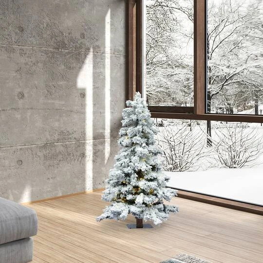 4ft. Pre-Lit Flocked Spruce Artificial Christmas Tree, Warm White Dura-Lit® Lights 3 4ft. Pre-Lit Flocked Spruce Artificial Christmas Tree, Warm White Dura-Lit® Lights - Image 3