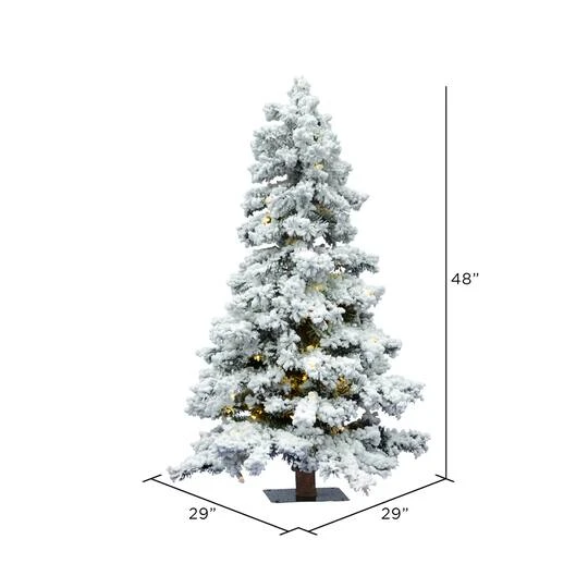 4ft. Pre-Lit Flocked Spruce Artificial Christmas Tree, Warm White Dura-Lit® Lights 7 4ft. Pre-Lit Flocked Spruce Artificial Christmas Tree, Warm White Dura-Lit® Lights - Image 7