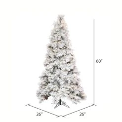 5ft. Pre-Lit Flocked Atka Artificial Christmas Tree, Warm White LED Lights -Michaels Store D522513S 3