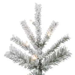 7.5ft. Pre-Lit Flocked Sierra Fir Slim Artificial Christmas Tree, Clear Lights -Michaels Store D522527S 3