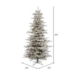 7.5ft. Pre-Lit Flocked Sierra Fir Slim Artificial Christmas Tree, Clear Lights -Michaels Store D522527S 4