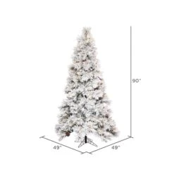 7.5ft. Pre-Lit Flocked Atka Artificial Christmas Tree, Warm White Wide Angle Low Voltage LED Lights -Michaels Store D522627S 4