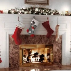 18" Gray Christmas Stocking With Snowflakes -Michaels Store D531296S 2