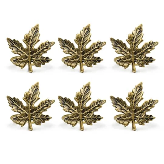 DII® Gold Maple Leaf Napkin Rings, 6ct. 1 DII® Gold Maple Leaf Napkin Rings, 6ct.