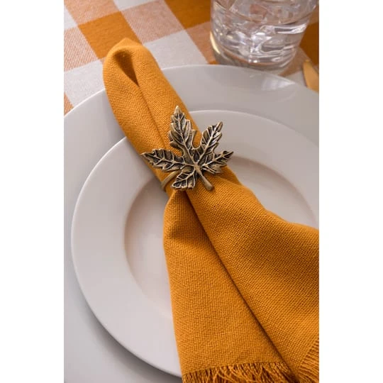 DII® Gold Maple Leaf Napkin Rings, 6ct. 4 DII® Gold Maple Leaf Napkin Rings, 6ct. - Image 4