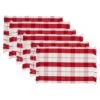 DII® Red Tinsel Plaid Fringed Placemats, 6ct.