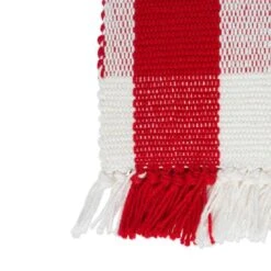 DII® Red Tinsel Plaid Fringed Placemats, 6ct. -Michaels Store D540023S 2