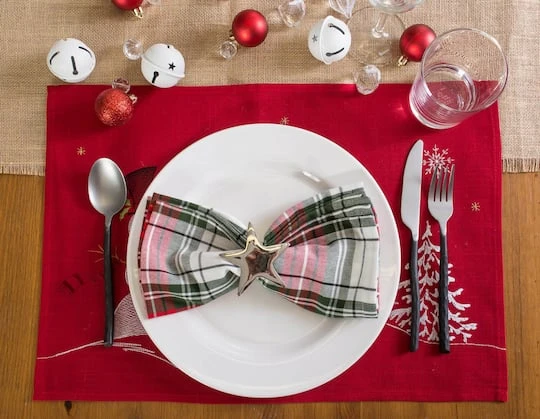 DII® Embroidered Snowman Placemats, 4ct. 3 DII® Embroidered Snowman Placemats, 4ct. - Image 3